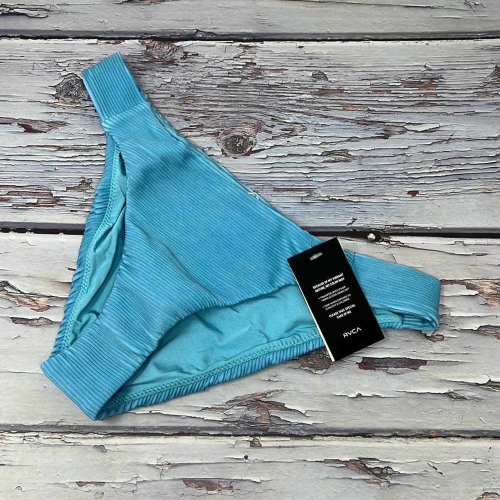 🆕NWT RVCA Salt Wash Mid Rise Medium Coverage Blue Size XS & S Available
